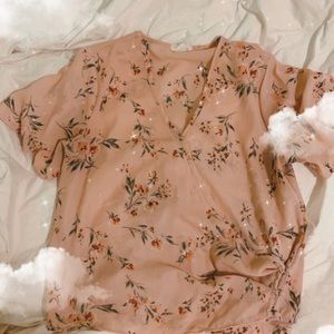 Cute pink floral blouse